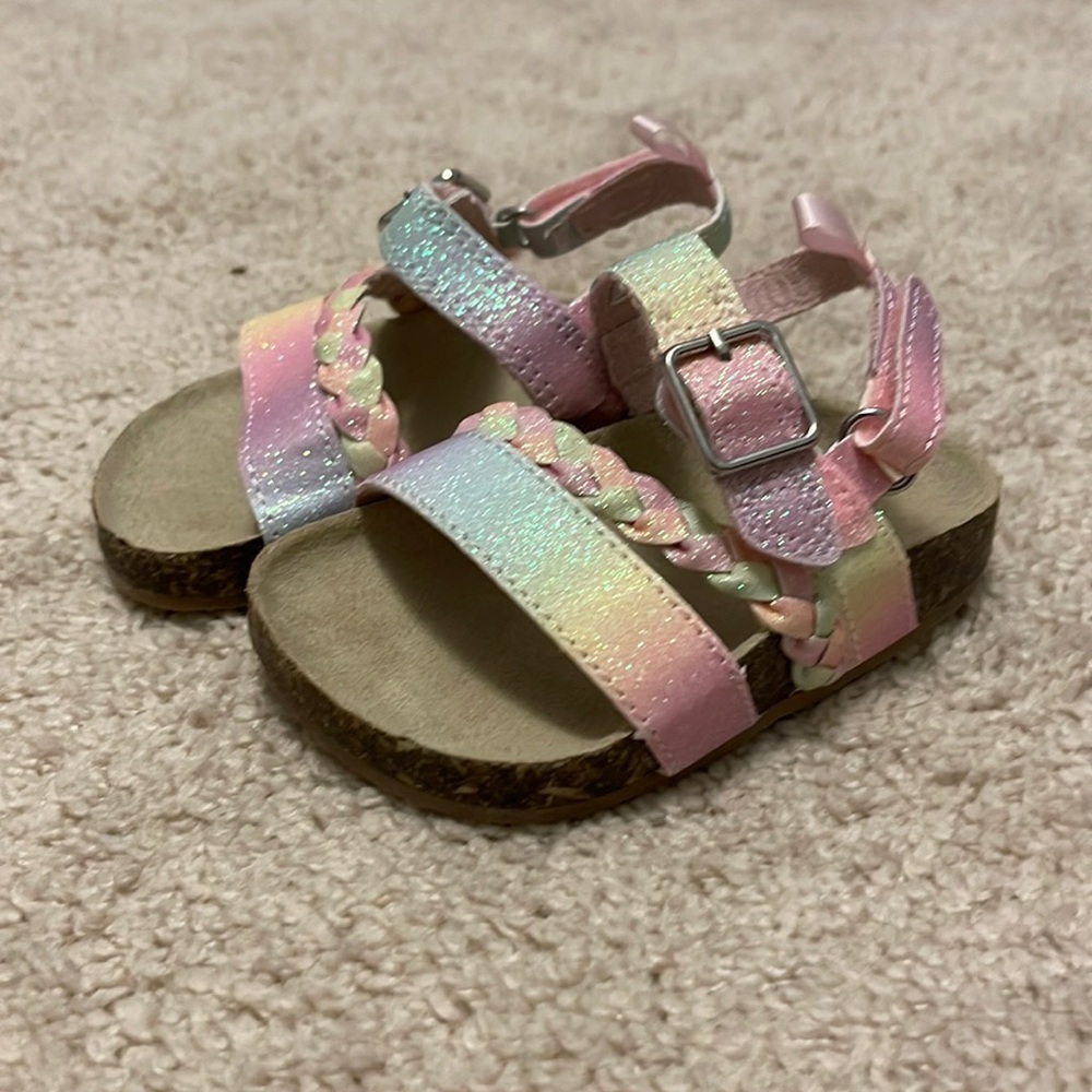 Osh Kosh rainbow glitter strappy sandals